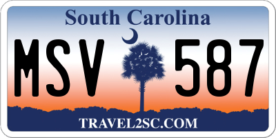 SC license plate MSV587