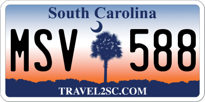 SC license plate MSV588