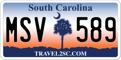 SC license plate MSV589