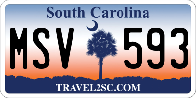 SC license plate MSV593