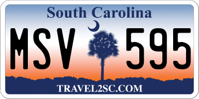 SC license plate MSV595