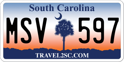 SC license plate MSV597