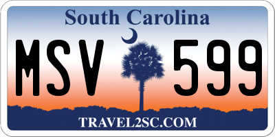 SC license plate MSV599