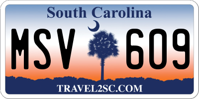 SC license plate MSV609