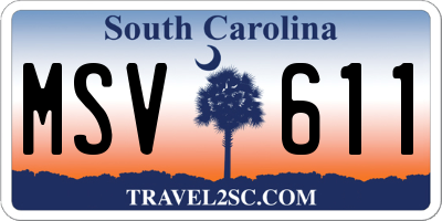 SC license plate MSV611