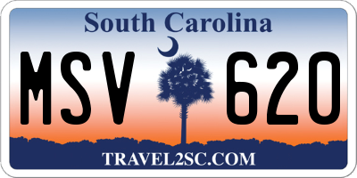SC license plate MSV620