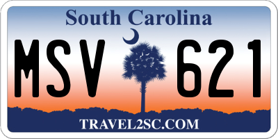 SC license plate MSV621