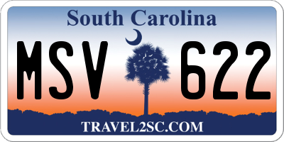 SC license plate MSV622