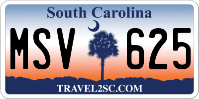 SC license plate MSV625