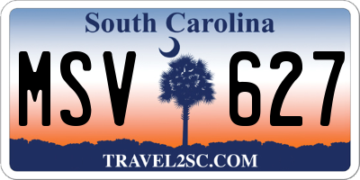 SC license plate MSV627
