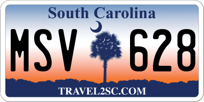 SC license plate MSV628