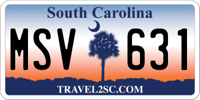 SC license plate MSV631