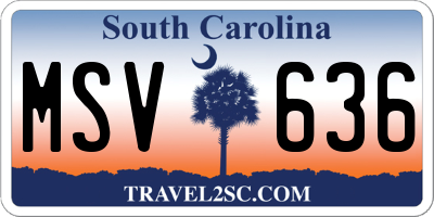 SC license plate MSV636
