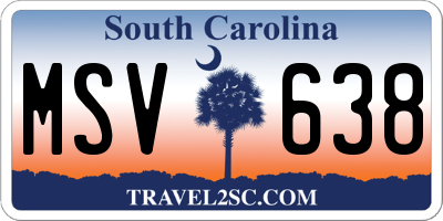 SC license plate MSV638