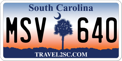 SC license plate MSV640