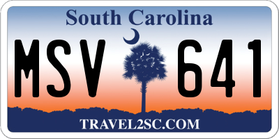 SC license plate MSV641
