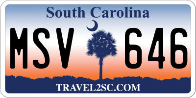 SC license plate MSV646
