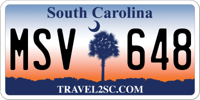 SC license plate MSV648
