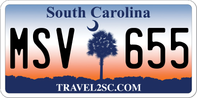 SC license plate MSV655