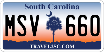 SC license plate MSV660