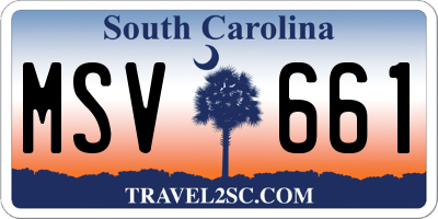 SC license plate MSV661