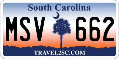 SC license plate MSV662