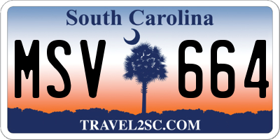 SC license plate MSV664