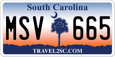 SC license plate MSV665