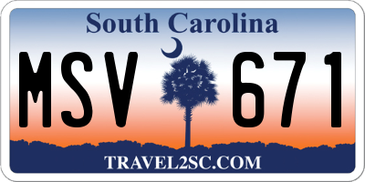 SC license plate MSV671