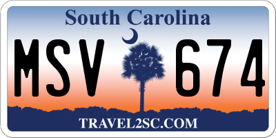 SC license plate MSV674