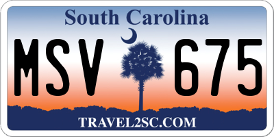 SC license plate MSV675