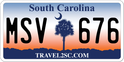 SC license plate MSV676