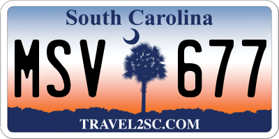 SC license plate MSV677