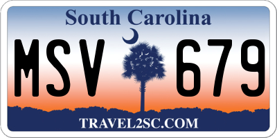 SC license plate MSV679