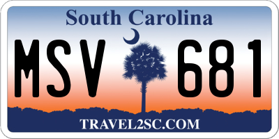 SC license plate MSV681