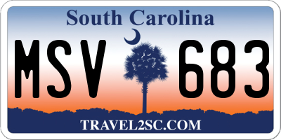 SC license plate MSV683