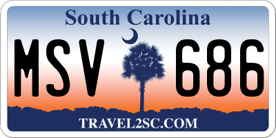 SC license plate MSV686