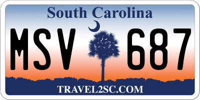 SC license plate MSV687
