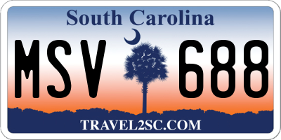 SC license plate MSV688