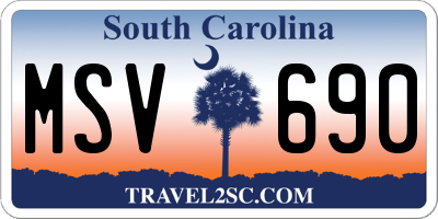 SC license plate MSV690