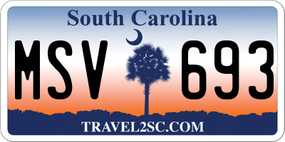 SC license plate MSV693
