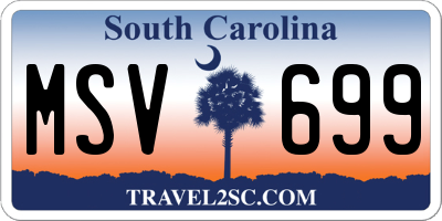 SC license plate MSV699