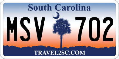 SC license plate MSV702