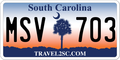 SC license plate MSV703