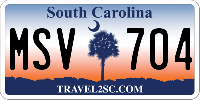 SC license plate MSV704
