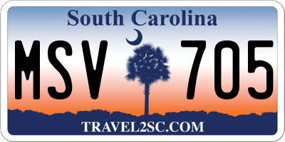 SC license plate MSV705