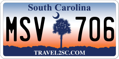 SC license plate MSV706
