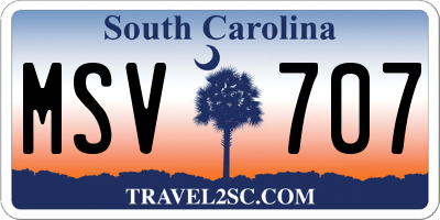 SC license plate MSV707