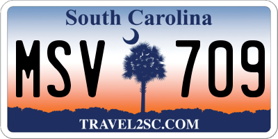 SC license plate MSV709