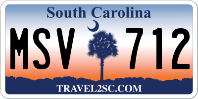 SC license plate MSV712